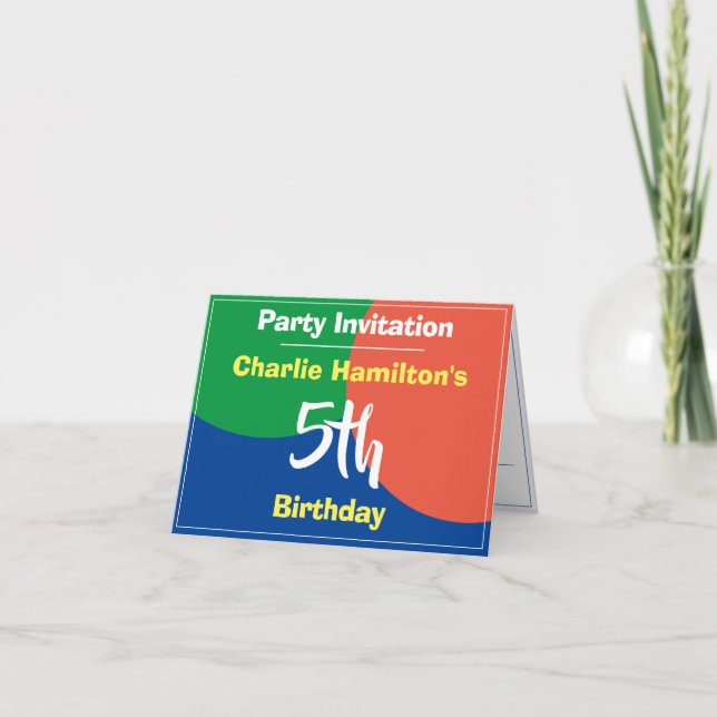Invitation d'anniversaire 5 ans (Devant)