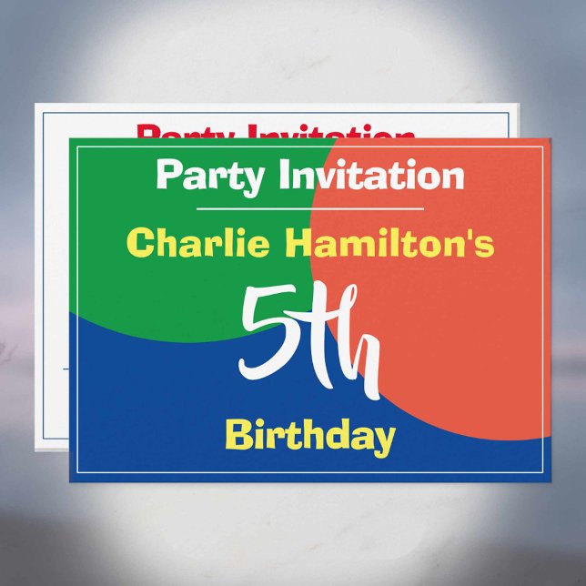 Invitation d'anniversaire 5 ans (Créateur téléchargé)
