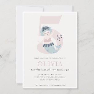 Invitation d'anniversaire 5 ans de petite sirène r