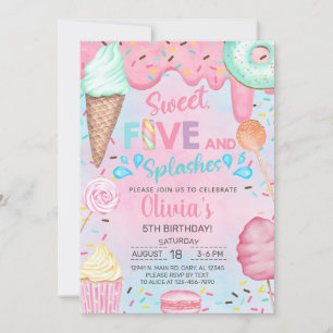 Invitation d'anniversaire 5 ans pour une fille dou