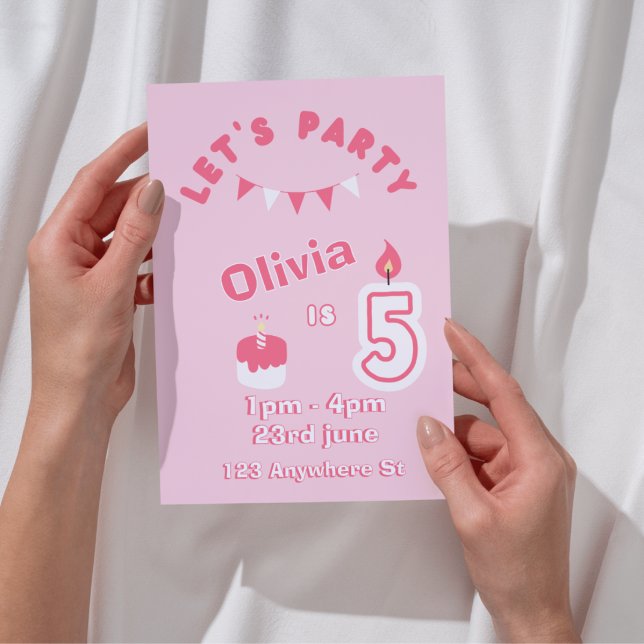 Invitation d'anniversaire 5 ans Sparkle & Fun (Créateur téléchargé)
