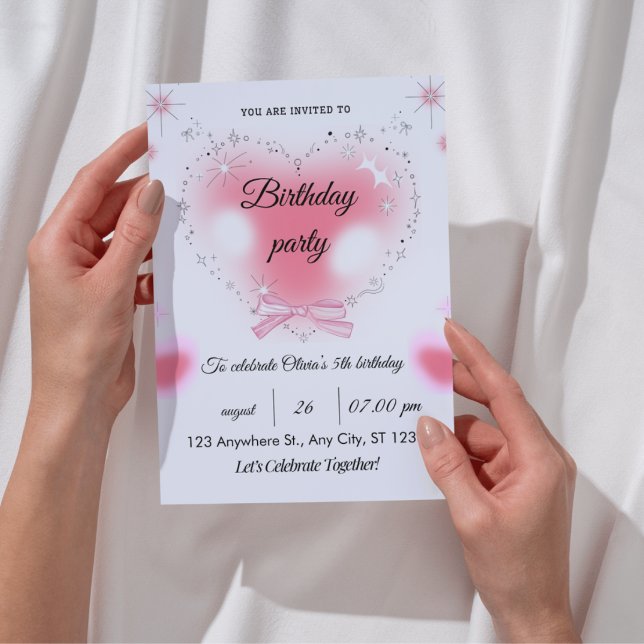 Invitation d'anniversaire 5 ans Sparkle & Fun (Créateur téléchargé)