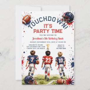 Invitation d'anniversaire 5 ans Touchdown Garçon F