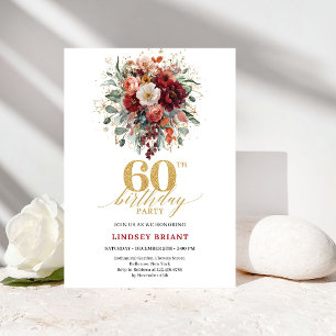 Invitation d'anniversaire 60 ans Bohème Bourgogne
