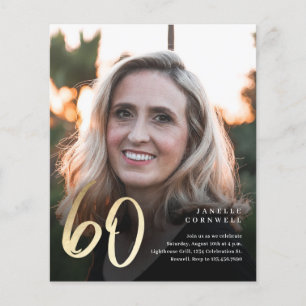 Invitation d'anniversaire 60 ans Budget Black Gold