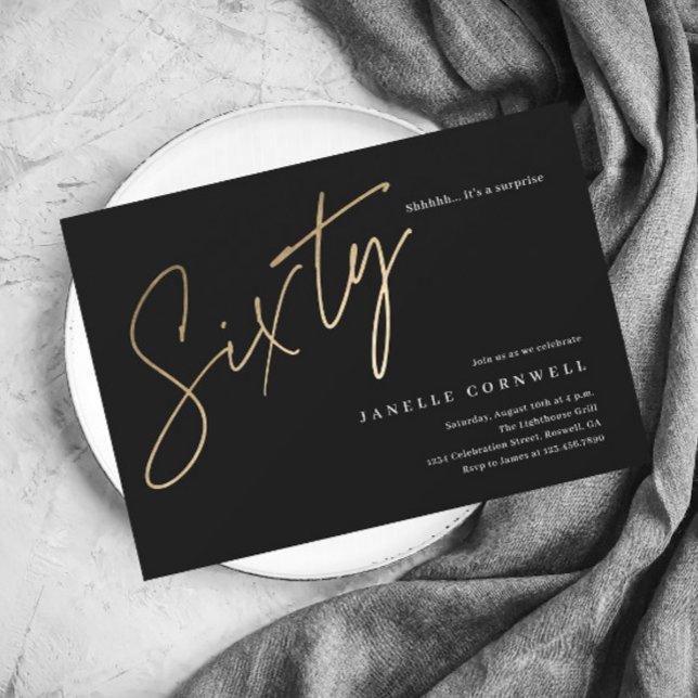 Invitation d'anniversaire 60 ans Budget Script Bla (Créateur téléchargé)