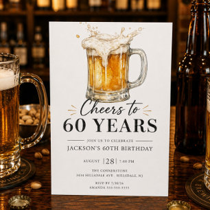 Invitation d'anniversaire 60 ans Cheers