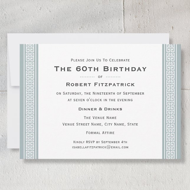 Invitation d'anniversaire 60 ans classique à bordu (Créateur téléchargé)