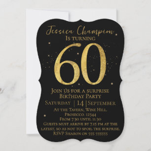 Invitation d'anniversaire 60 ans Noir & Or