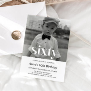 Invitation d'anniversaire 60 ans pour hommes avec