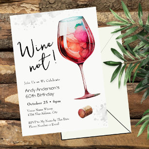 Invitation d'anniversaire 60 ans Wine Not