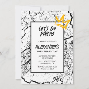 Invitation d'anniversaire 69 ans noir Hommes Hip H