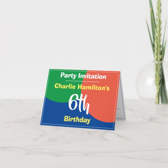 Invitation d'anniversaire 6 ans (Devant)