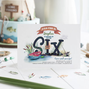 Invitation d'anniversaire 6 ans garçon thème pêche