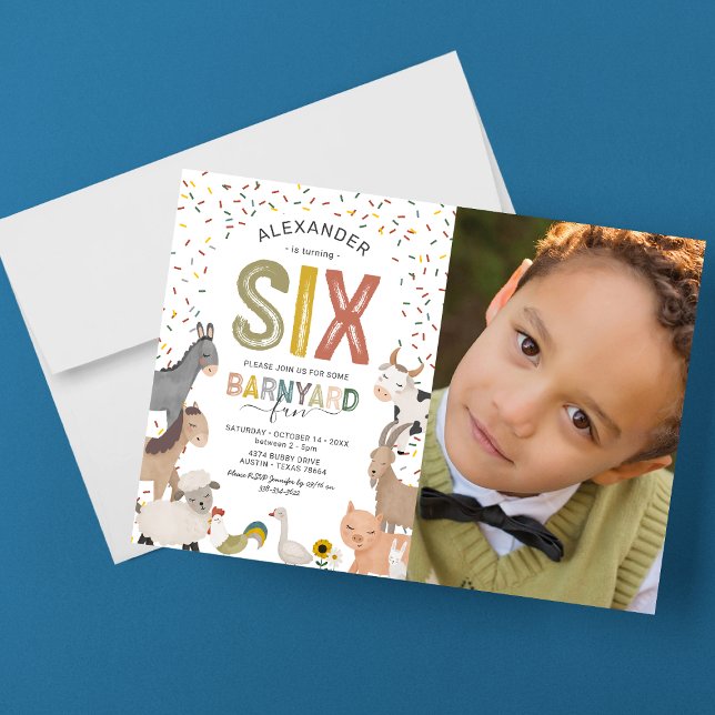 Invitation d'anniversaire 6 ans Photo Barnyard (Créateur téléchargé)