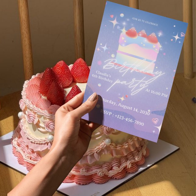 Invitation d'anniversaire 6 ans pour filles papill (Créateur téléchargé)