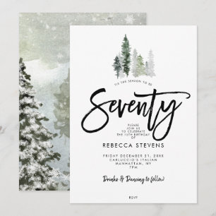 invitation d'anniversaire 70 ans arbres hivernaux 