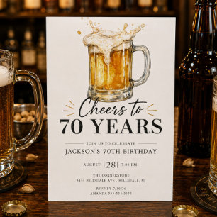 Invitation d'anniversaire 70 ans Cheers
