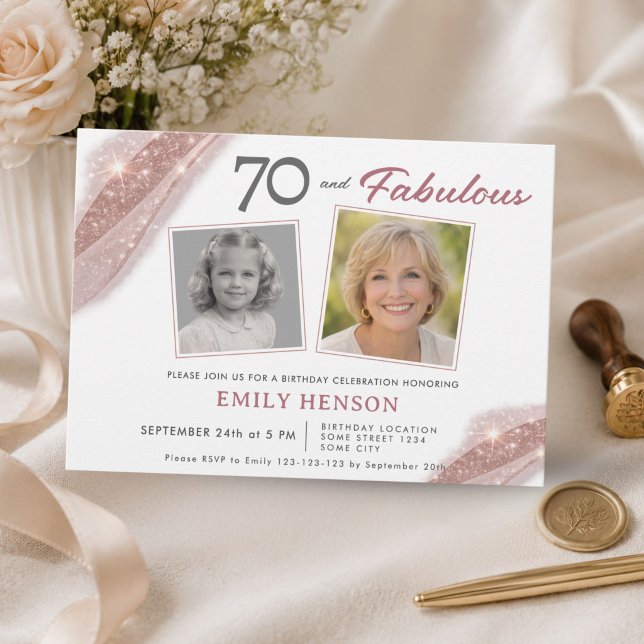 Invitation d'anniversaire 70 ans élégante et fabul (Créateur téléchargé)