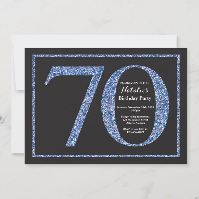 Invitation d'anniversaire 70 ans Tableau noir Pail (Devant)