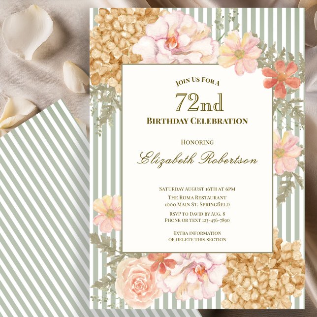 Invitation d'anniversaire 72 ans aux couleurs auto (Créateur téléchargé)