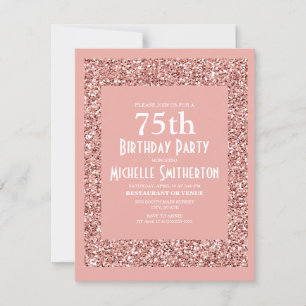 Invitation d'anniversaire 75 ans femme Paillettes