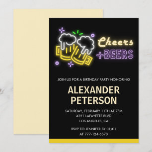 Invitation d'anniversaire 77 ans Cheers Beer Homme