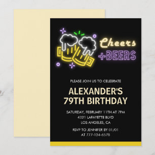 Invitation d'anniversaire 79 ans Boissons bière Ch