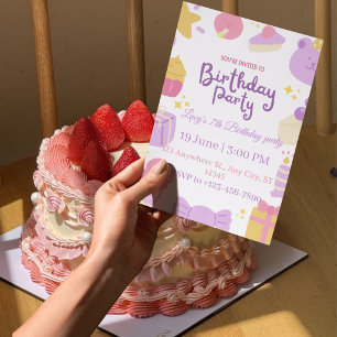 Invitation d'anniversaire 7 ans fille