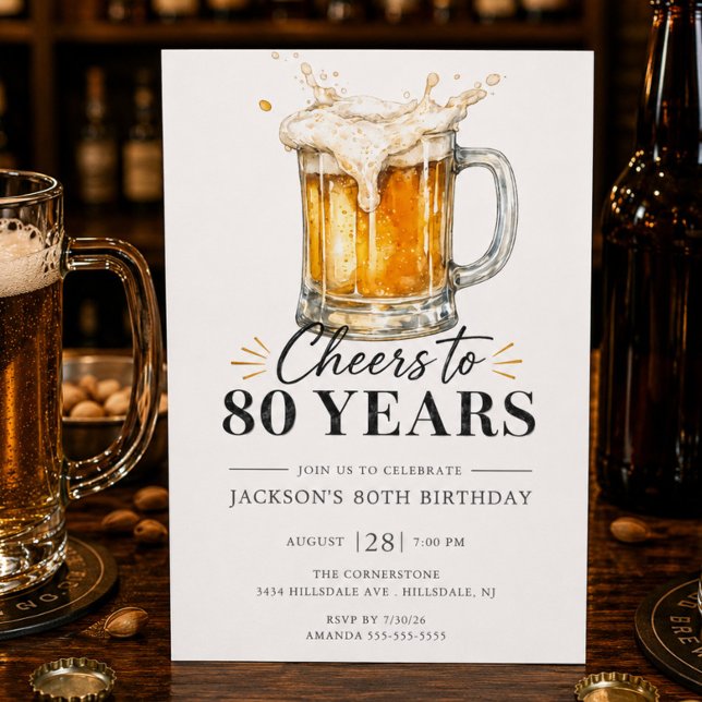 Invitation d'anniversaire 80 ans à Cheers (Créateur téléchargé)