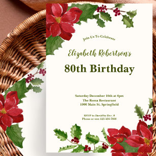 Invitation d'anniversaire 80 ans à la verdure flor