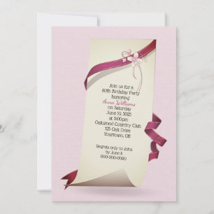 Invitation d'anniversaire 80 ans en papier enroulé