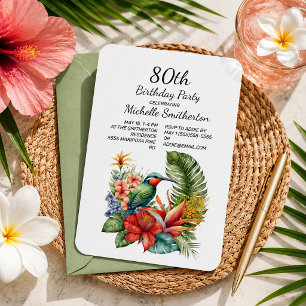 Invitation d'anniversaire 80 ans oiseau-mouche flo