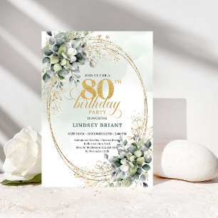 Invitation d'anniversaire 80 ans Roses Blanches Ru