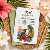 Invitation d'anniversaire 90 ans Colibri Floral Tr