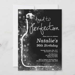 Invitation d'anniversaire 90 ans pour du vin. Viei