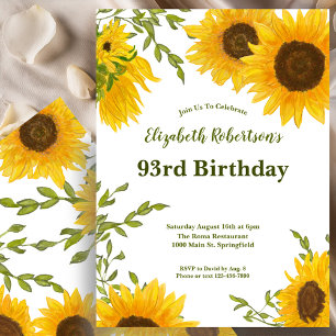 Invitation d'anniversaire 93 ans pour femme Tourne