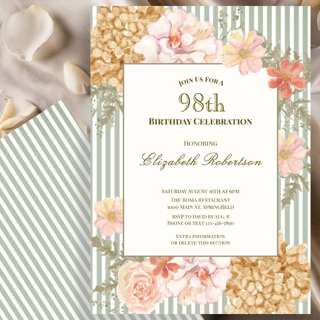 Invitation d'anniversaire 98 ans aux couleurs auto (Créateur téléchargé)