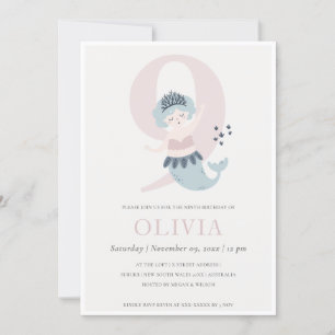 Invitation d'anniversaire 9 ans de petite sirène r