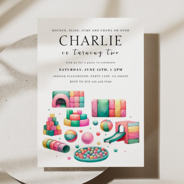 Invitation d'anniversaire à jouer en douceur à l'i (Créateur téléchargé)