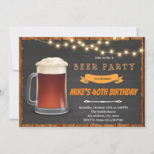 Invitation d'anniversaire à la bière de racinette