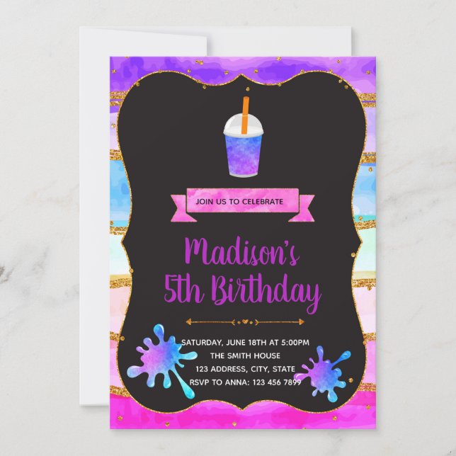 Invitation d'anniversaire à la crème onctueuse et  (Devant)