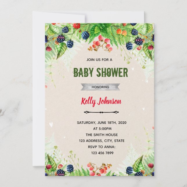 Invitation d'anniversaire à la douche sucrée aux b (Devant)