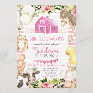 Invitation d'anniversaire à la ferme
