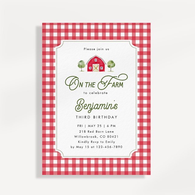 Invitation d'anniversaire à la ferme (Créateur téléchargé)