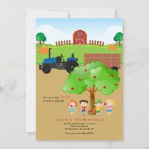Invitation d'anniversaire à la ferme de cueillette