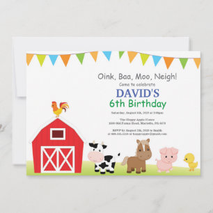 Invitation d'anniversaire à la ferme Fête champêtr