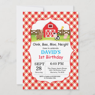 Invitation d'anniversaire à la ferme Fête de la co