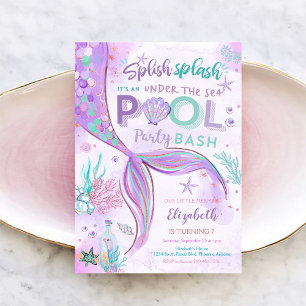 Invitation d'anniversaire à la fête de la piscine 