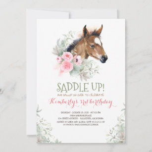 Invitations Faire Part Cartes D Anniversaire Poney Zazzle Fr